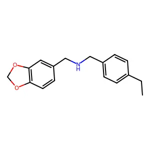 (1,3-苯并二氧戊环-5-基甲基)(4-乙基苄基)胺 structure