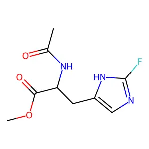 Methyl N-acetyl-2-fluorohistidinate structure