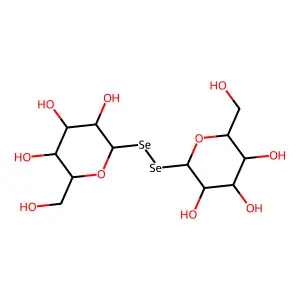 2-(hydroxymethyl)-6-[[3,4,5-trihydroxy-6-(hydroxymethyl)oxan-2-yl]diselanyl]oxane-3,4,5-triol structure