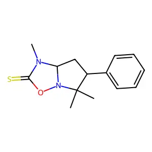 1,5,5-Trimethyl-6-phenyltetrahydropyrrolo[1,2-b][1,2,4]oxadiazole-2(1H)-thione structure