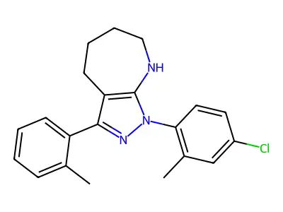 1-(4-Chloro-2-methylphenyl)-3-(2-methylphenyl)-1,2,4,5,6,7-hexahydropyrazolo[3,4-b]azepine structure