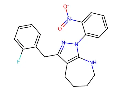 3-[(2-Fluorophenyl)methyl]-1-(2-nitrophenyl)-1,2,4,5,6,7-hexahydropyrazolo[3,4-b]azepine structure