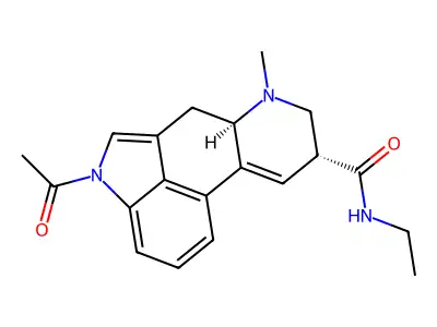 Ergoline-8-beta-carboxamide, 1-acetyl-9,10-didehydro-N-ethyl-6-methyl- structure