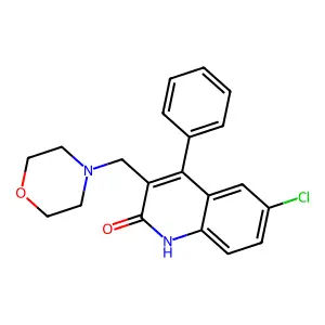 6-chloro-3-(morpholinomethyl)-4-phenylquinolin-2(1H)-one structure