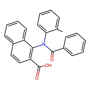 2-Naphthalenecarboxylic acid, 1-[benzoyl(2-methylphenyl)amino]- structure