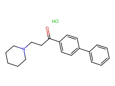 1-{[1,1'-Biphenyl]-4-yl}-3-(piperidin-1-yl)propan-1-one hydrochloride structure