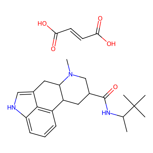 (2E)-But-2-enedioic acid--N-(3,3-dimethylbutan-2-yl)-6-methylergoline-8-carboxamide (1/1) structure