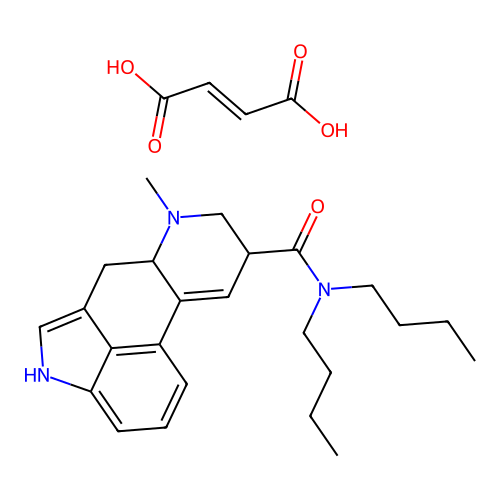 (2E)-But-2-enedioic acid--N,N-dibutyl-6-methyl-9,10-didehydroergoline-8-carboxamide (1/1) structure