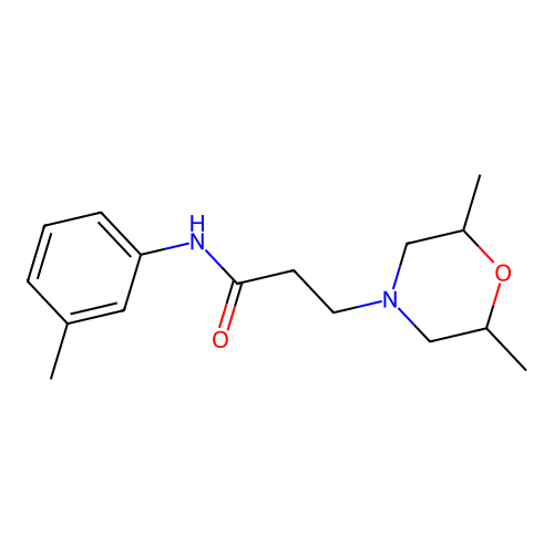 3-(2,6-dimethylmorpholin-4-yl)-N-(3-methylphenyl)propanamide structure
