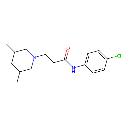 N-(4-chlorophenyl)-3-(3,5-dimethylpiperidin-1-yl)propanamide structure