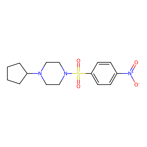 1-Cyclopentyl-4-[(4-nitrophenyl)sulfonyl]piperazine structure