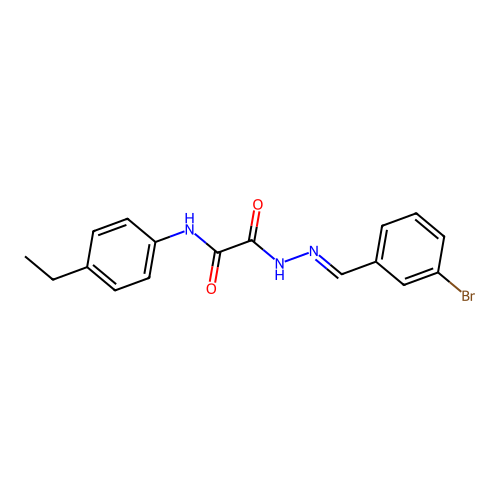 2-(2-(3-Bromobenzylidene)hydrazino)-N-(4-ethylphenyl)-2-oxoacetamide structure