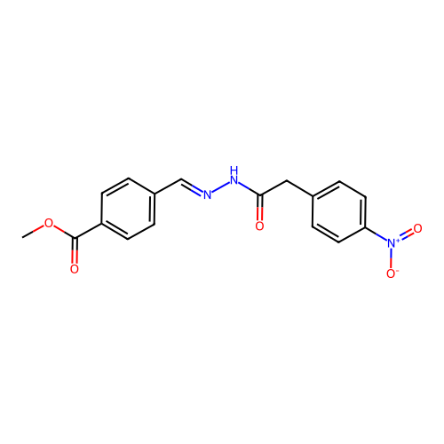 Methyl 4-[[[2-(4-nitrophenyl)acetyl]hydrazinylidene]methyl]benzoate structure