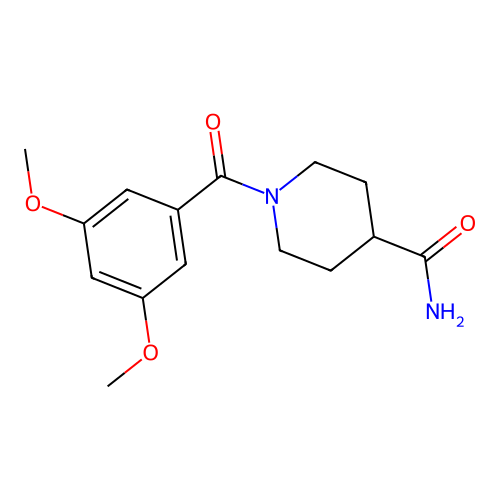 1-[(3,5-Dimethoxyphenyl)carbonyl]piperidine-4-carboxamide structure