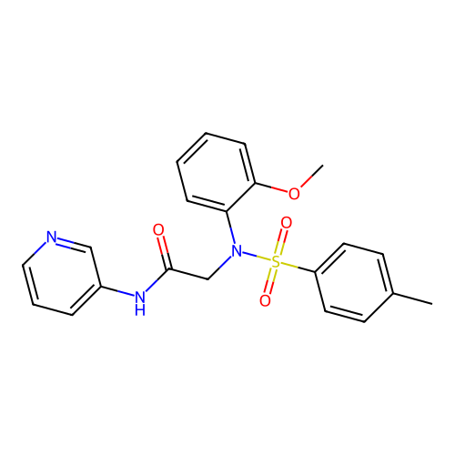 N~2~-(2-methoxyphenyl)-N~2~-[(4-methylphenyl)sulfonyl]-N-pyridin-3-ylglycinamide structure