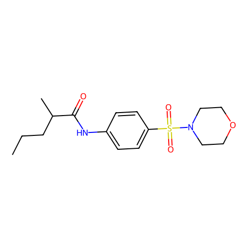 2-methyl-N-[4-(morpholin-4-ylsulfonyl)phenyl]pentanamide structure