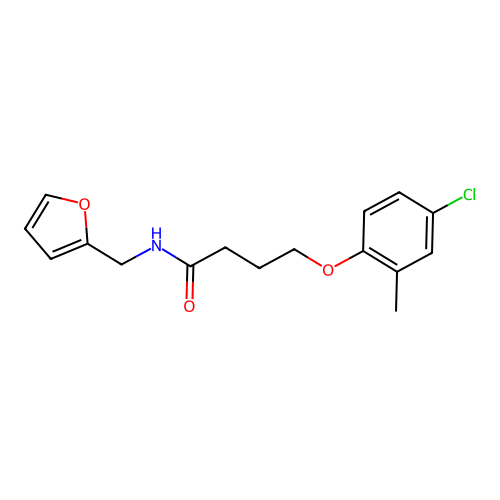 4-(4-chloro-2-methylphenoxy)-N-(furan-2-ylmethyl)butanamide structure