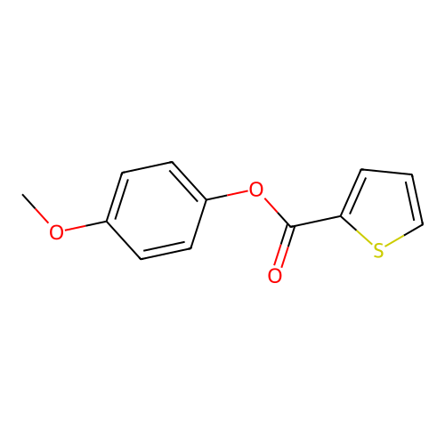 2-Thiophenecarboxylic acid, 4-methoxyphenyl ester structure