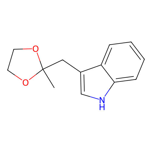 3-[(2-methyl-1,3-dioxolan-2-yl)methyl]-1H-indole structure