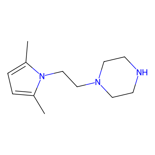 1-[2-(2,5-dimethyl-1H-pyrrol-1-yl)ethyl]piperazine structure