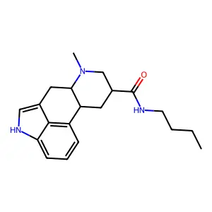 Ergoline-8-carboxamide, N-butyl-6-methyl-, (8-beta)- structure