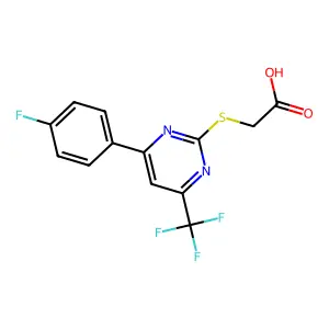 {[4-(4-Fluorophenyl)-6-(trifluoromethyl)pyrimidin-2-yl]thio}acetic acid structure