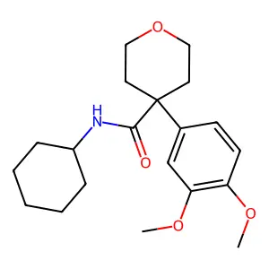 N-cyclohexyl-4-(3,4-dimethoxyphenyl)oxane-4-carboxamide structure