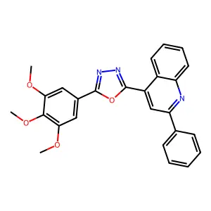 2-Phenyl-4-[5-(3,4,5-trimethoxy-phenyl)-[1,3,4]oxadiazol-2-yl]-quinoline structure