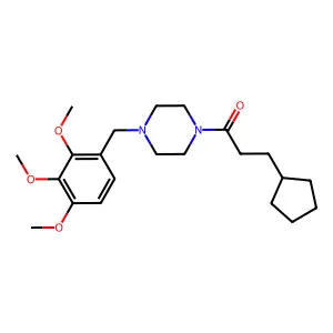 3-Cyclopentyl-1-[4-[(2,3,4-trimethoxyphenyl)methyl]piperazin-1-yl]propan-1-one structure
