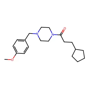 3-Cyclopentyl-1-[4-[(4-methoxyphenyl)methyl]piperazin-1-yl]propan-1-one structure