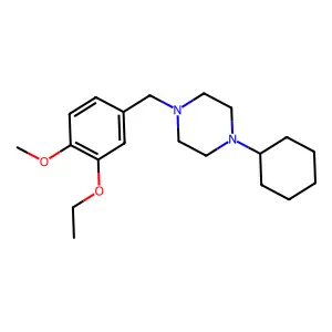 1-Cyclohexyl-4-(3-ethoxy-4-methoxybenzyl)piperazine structure