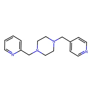 1-(Pyridin-2-ylmethyl)-4-(pyridin-4-ylmethyl)piperazine structure