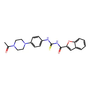 N-[[4-(4-acetylpiperazin-1-yl)phenyl]carbamothioyl]-1-benzofuran-2-carboxamide structure