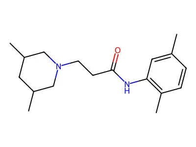 N-(2,5-dimethylphenyl)-3-(3,5-dimethylpiperidin-1-yl)propanamide structure