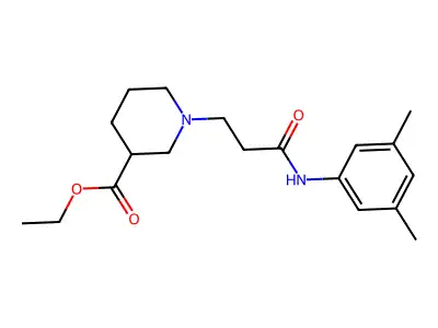Ethyl 1-{3-[(3,5-dimethylphenyl)amino]-3-oxopropyl}piperidine-3-carboxylate structure