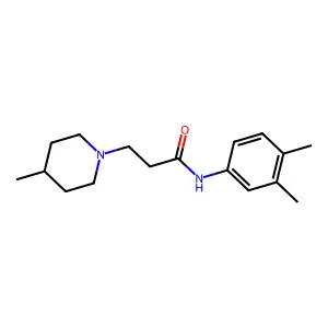 N-(3,4-dimethylphenyl)-3-(4-methyl-1-piperidinyl)propanamide structure