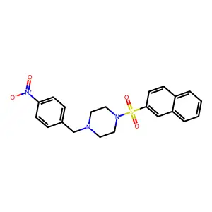 1-Naphthalen-2-ylsulfonyl-4-[(4-nitrophenyl)methyl]piperazine structure