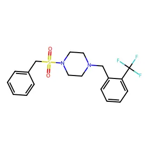 1-Benzylsulfonyl-4-[[2-(trifluoromethyl)phenyl]methyl]piperazine structure