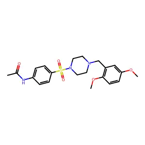 N-[4-[4-[(2,5-dimethoxyphenyl)methyl]piperazin-1-yl]sulfonylphenyl]acetamide structure