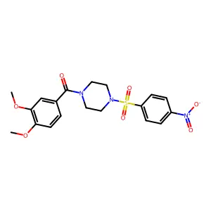 (3,4-Dimethoxyphenyl)-[4-(4-nitrophenyl)sulfonylpiperazin-1-yl]methanone structure