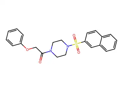 1-[4-(2-Naphthylsulfonyl)piperazinyl]-2-phenoxyethan-1-one structure