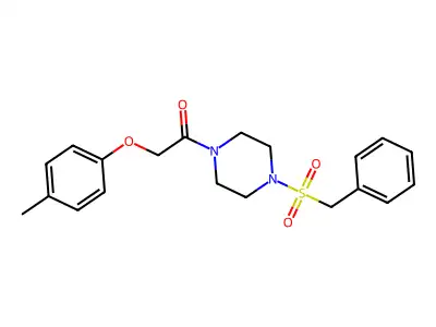 1-(4-Benzylsulfonylpiperazin-1-yl)-2-(4-methylphenoxy)ethanone structure