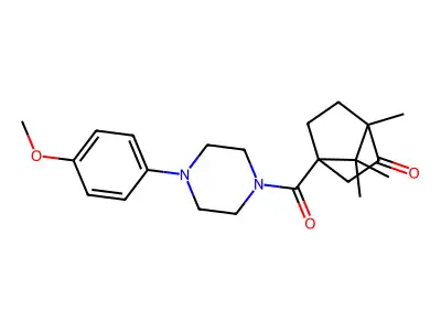 4-[4-(4-methoxyphenyl)piperazine-1-carbonyl]-1,7,7-trimethylbicyclo[2.2.1]heptan-2-one structure