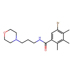 5-bromo-2,3,4-trimethyl-N-[3-(morpholin-4-yl)propyl]benzamide structure