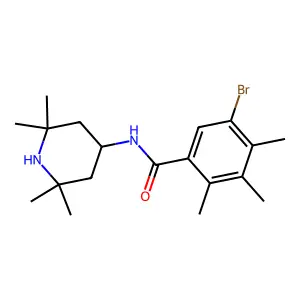 5-bromo-2,3,4-trimethyl-N-(2,2,6,6-tetramethylpiperidin-4-yl)benzamide structure