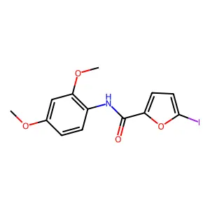 N-(2,4-dimethoxyphenyl)-5-iodofuran-2-carboxamide structure
