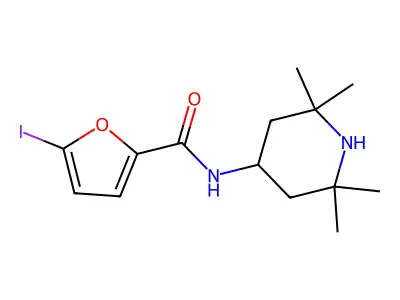 5-iodo-N-(2,2,6,6-tetramethylpiperidin-4-yl)furan-2-carboxamide structure