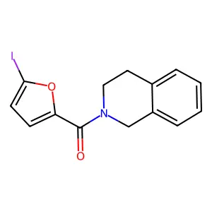 3,4-dihydroisoquinolin-2(1H)-yl(5-iodofuran-2-yl)methanone structure