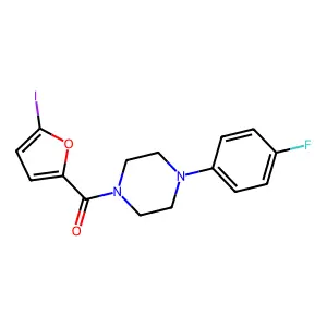 [4-(4-Fluorophenyl)piperazin-1-yl](5-iodofuran-2-yl)methanone structure