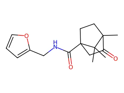 N-(furan-2-ylmethyl)-4,7,7-trimethyl-3-oxobicyclo[2.2.1]heptane-1-carboxamide structure